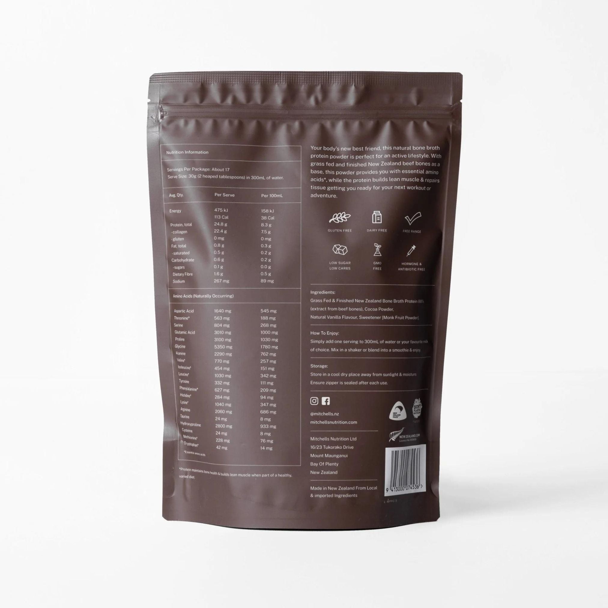 Mitchells Nutrition - Bone Broth Protein Powder